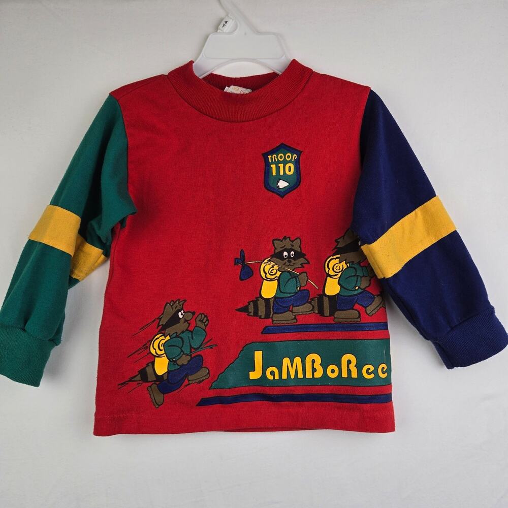 Buster Brown Boys 2T vintage long sleeve shirt‎ Jamboree troop bear scouts. Read